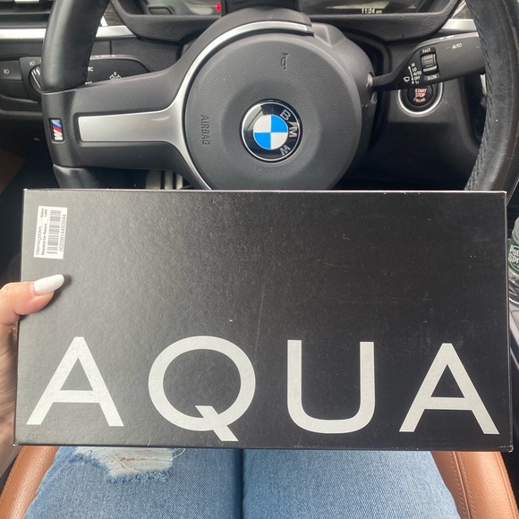 AQUA OPEN BACK LACE UP SANDAL HEEL - Picture 2 of 12